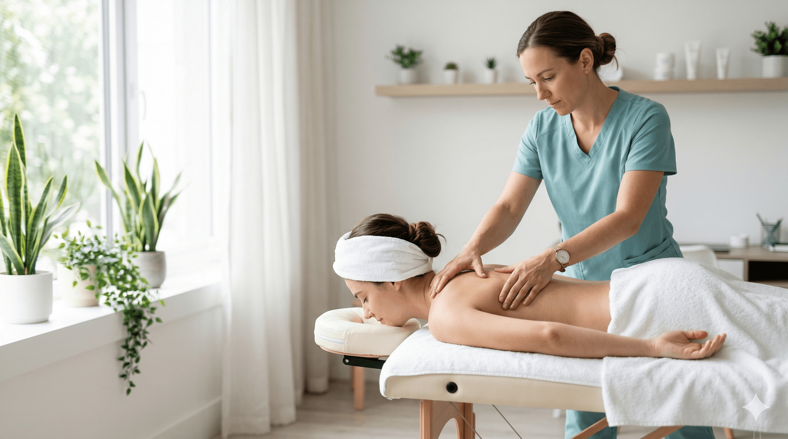 Pessoa recebendo massagens